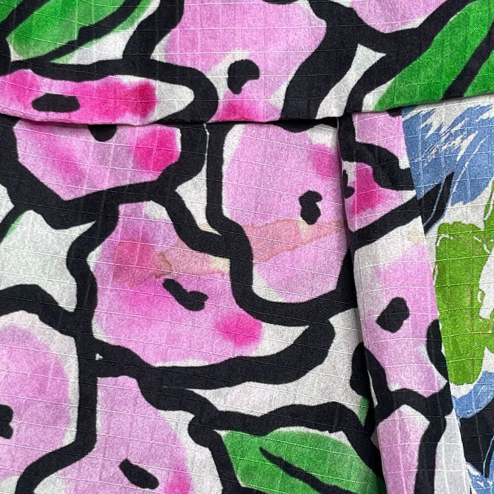Christian Wijnants Women's Pink Blue 100% Silk Floral A-Line Wrap Skirt Size 6 - Picture 5 of 9